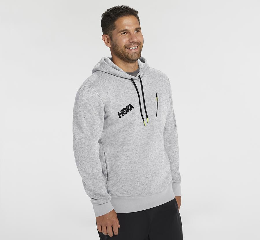 Hoka Australia One One Performance - Mens Hoodie Grey - BRIGZ-8346